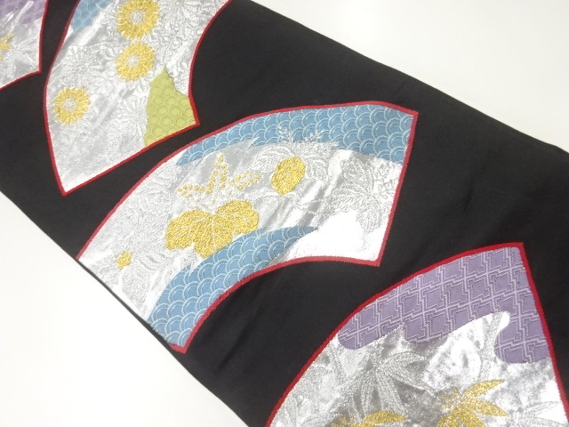 JAPANESE KIMONO / ANTIQUE FUKURO OBI / SILK / WOVEN JIGAMI PATTERN